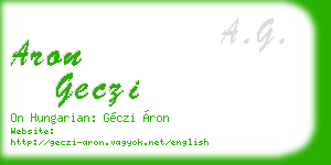 aron geczi business card