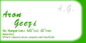 aron geczi business card